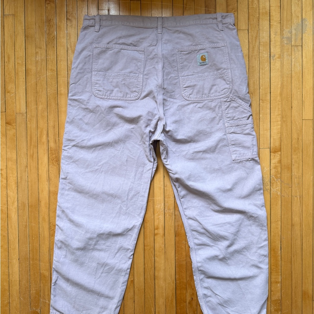 Carhartt WIP Walter Double Knee Cotton & Linen Canvas Mens Pink Fog Pants Sz.XXL